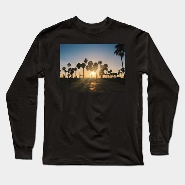 Venice Beach Sunset Lens Flare Long Sleeve T-Shirt by offdutyplaces